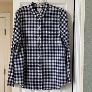 J. Crew Gingham Long Sleeve Boy Fit Button Up Size L Women’s